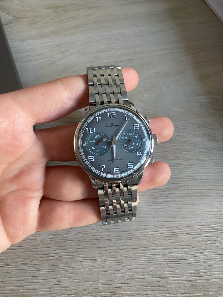 Junghans Stainless Steel Chronograph Watch  Gray Dial